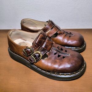 Vintage Brown Doc Marten Made in England Mary Janes size 6